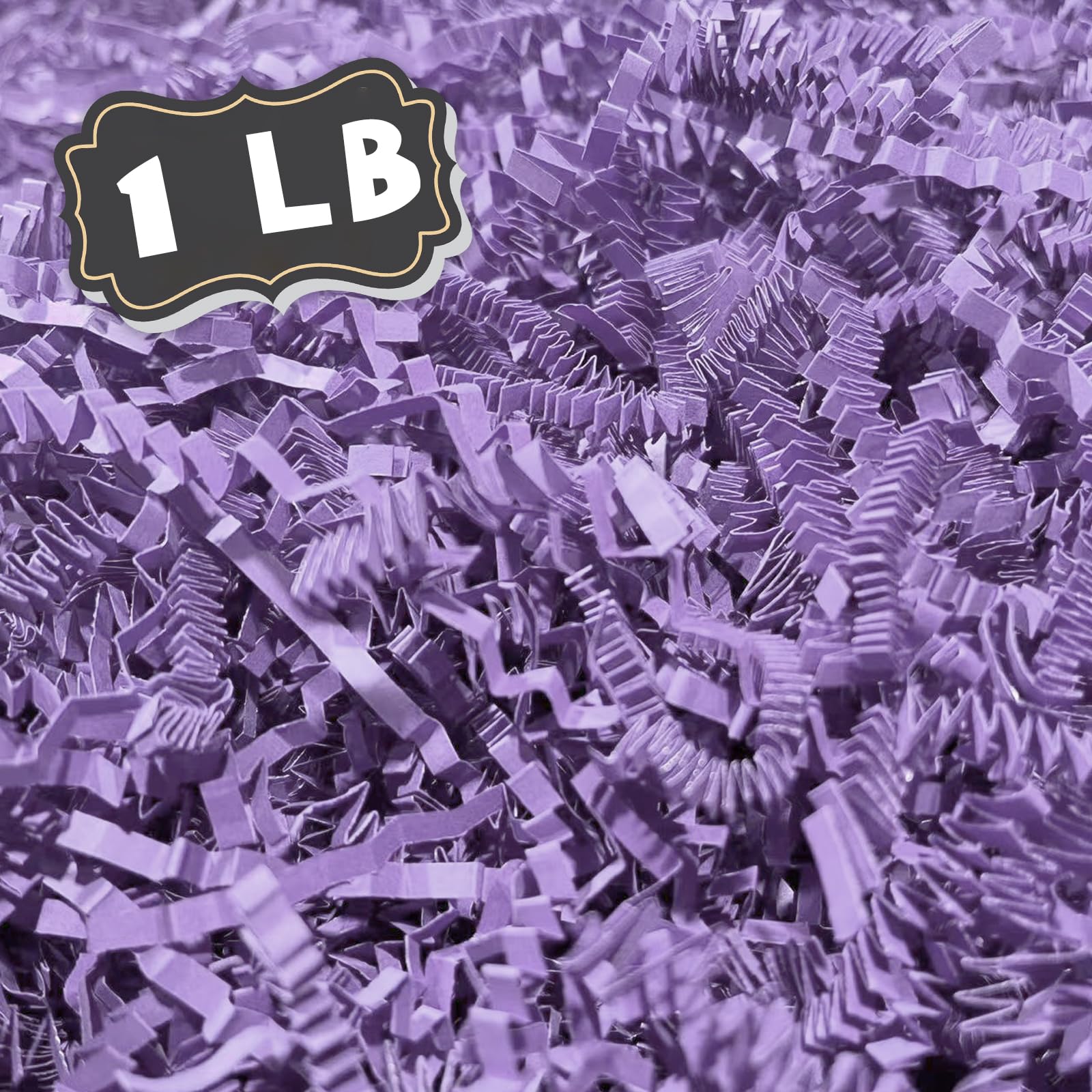 Photo 1 of 1 LB Light Purple Crinkle Cut Paper Shred Filler Great for Gift Wrapping, Basket Filling, Birthday, Wedding, Halloween, Thanksgiving, Christmas Day, New Year Party Decorations Filling Supplies