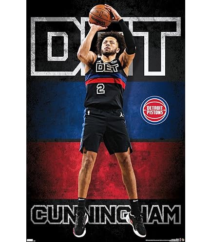 Trends International NBA Detroit Pistons - Póster De Pared Con Logotipo 17, 34 Pulgadas De Largo X 22.4 W, Paquete De Póster Y Montaje Prémium