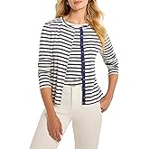 NIC+ZOE womens Striped Snap Front Cardigan