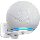 PlusAcc Wall Mount for 4th Gen - Space-Saving Stand Shelf Compatible with Google Home Mini & 4th Generation, Metal Bracket with Cable Management(White)