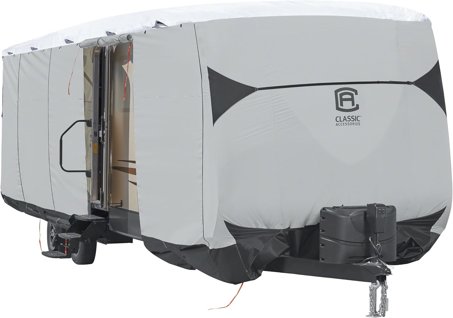 Classic Accessories Over Drive SkyShield Deluxe Travel Trailer Cover, Fits 38' - 40' Trailers - Water Repellent RV Cover (80-391-102201-EX): Automotive