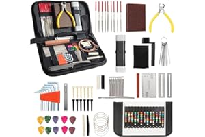 GIWAELRO 72 PCS Guitar Tool Kit for Set Up, Intonation Adjustment and Repair, Guitar Maintenance Kit for Guitar Bass Banjo and Ukulele, Guitar Accessories for Guitar Enthusiast