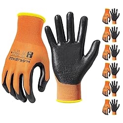 MANUSAGE Safety Work Gloves, Nitrile Work Gloves