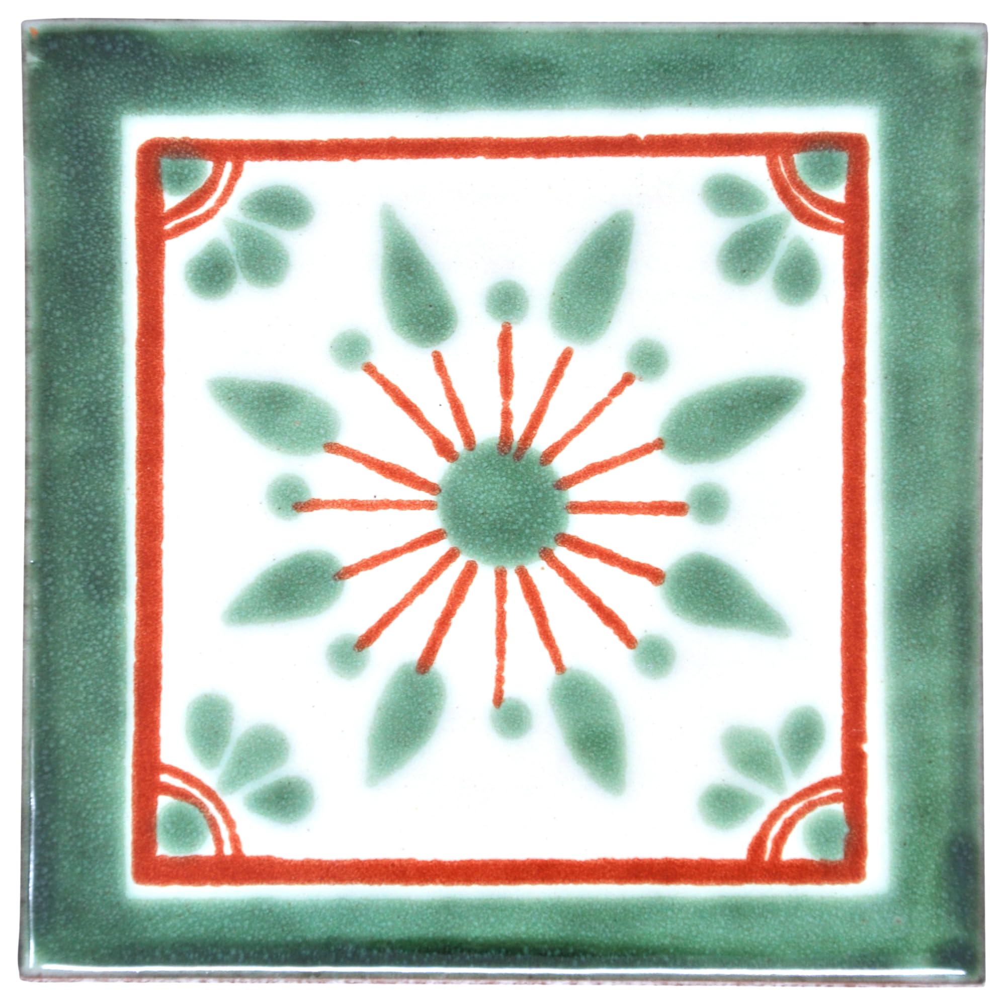 Tumia LAC Handmade Mexican Talavera Tile - Authentic Style Pacho Ceramic Tiles for Crafts, Backsplashes and Home Improvement - 10 Pack