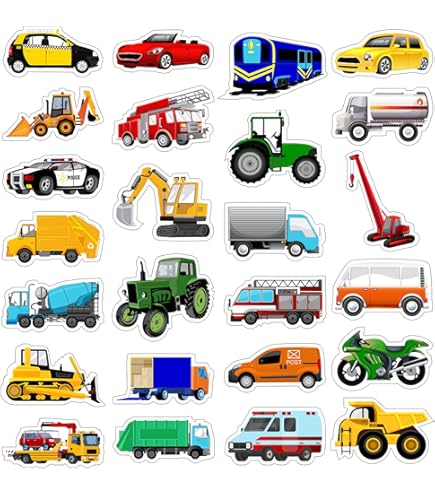Minilabel Fun Vehículo, Coche, Pegatinas Para Niños