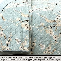 Cozy Line Home Fashions Aqua Teal Turquoise Floral