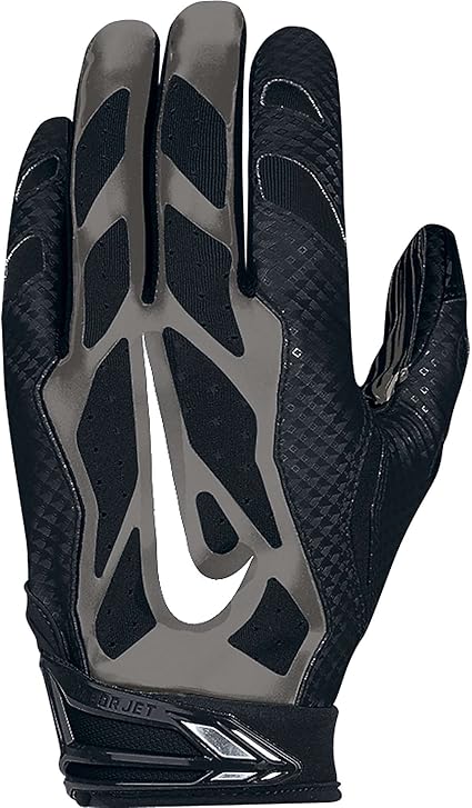 Amazon.com : Men's Nike Vapor Jet 3.0 Reciever Football Gloves Black/Black/Metallic Dark Grey 