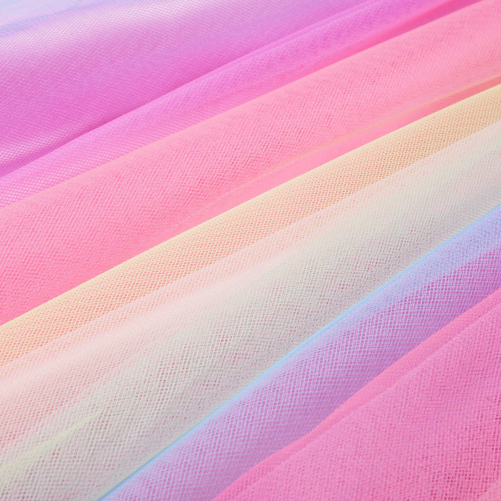 Uhnice Little Girl's Sequin Sleeveless Mesh Rainbow Dress for Wedding Party