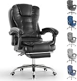 Blisswood Executive Office Chair with Footrest Ergonomic 360° Swivel Black view 1