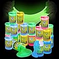 Playbees Glow in The Dark Slime - 24 Pack Bulk Ninja Turtle Slime for Boys 4-6 Birthday Decorations, Glow in Dark Slime Green Party Favors for Kids