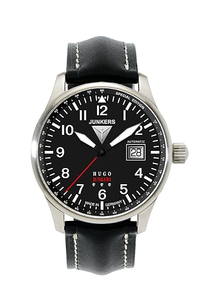 Junkers Herren-Armbanduhr XL Hugo Analog Automatik Leder 66502