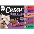 Cesar Classic Loaf in Sauce Wet Dog Food, Meaty Selects, 3.5 oz, 36 Count | Real meat #1 ingredient, no fillers or artificial