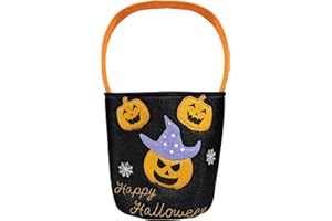 ZYVORA Halloween Candy Bucket & Trick or Treat Bag – Cute Pumpkin Basket for Kids, Reusable Halloween Bucket for Candy, Large Trick or Treat Basket & Halloween Pumpkin Tote(Cute Pumpkin)