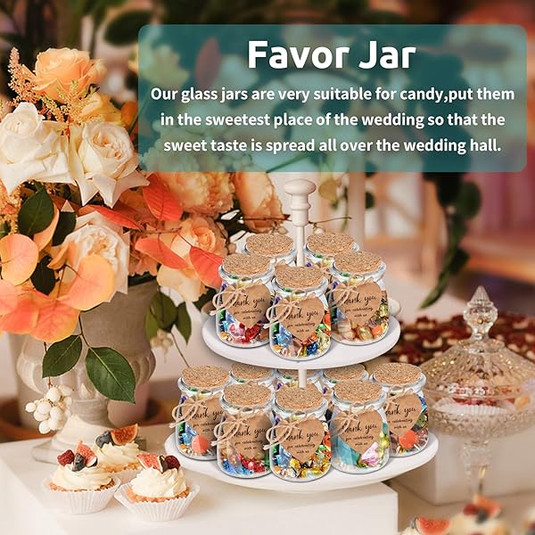 AIXIANG 30 SET 3.5 OZ GLASS JARS WITH CORK LID & AIRTIGHT SEAL – RUSTIC WEDDING FAVORS, BABY SHOWER GIFTS, CANDY & SPICE STORAGE – INCLUDES TWINE, LABELS (MULTI-PURPOSE, ECO-FRIENDLY)