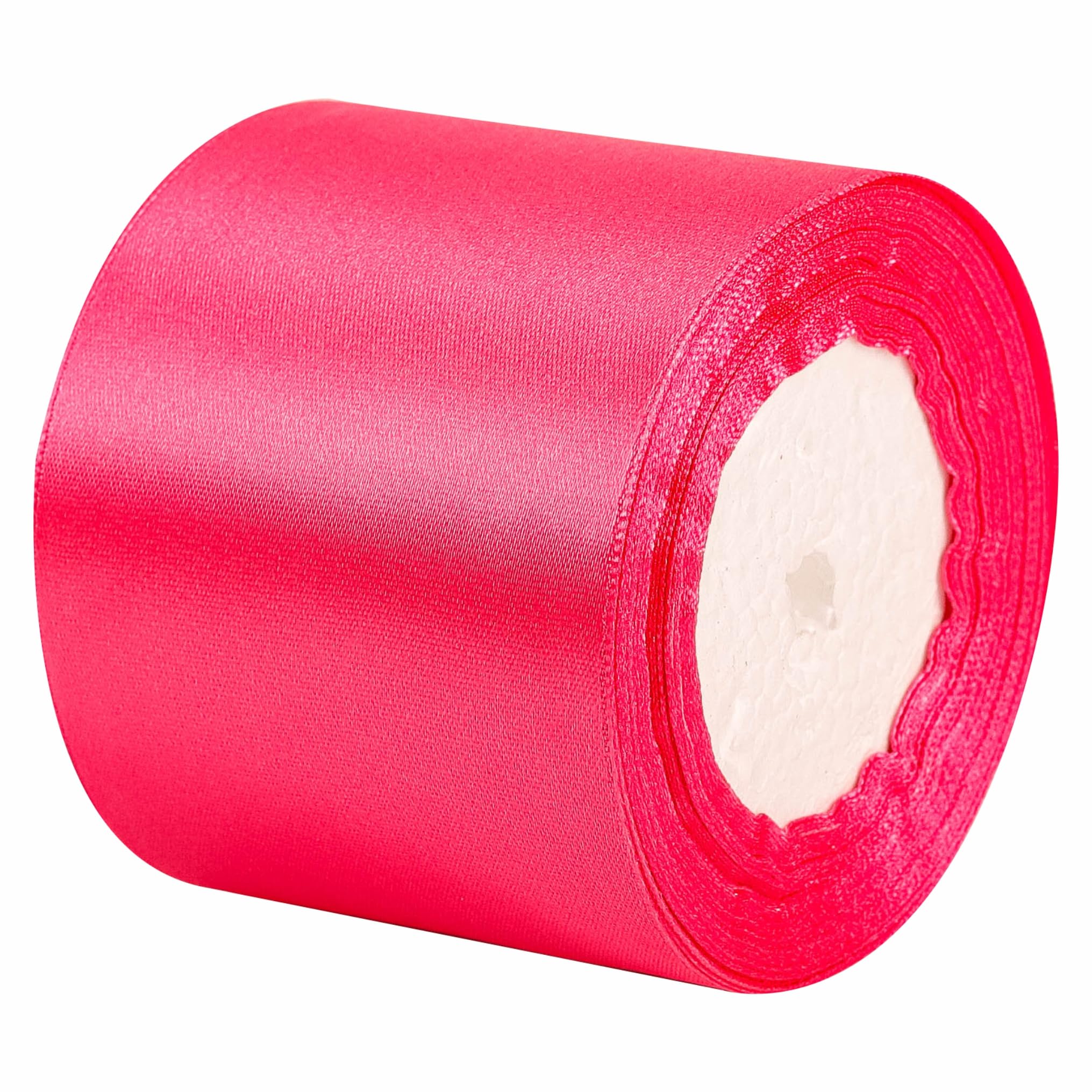 75mm Wide Rose Solid Satin Ribbon for Gift Wrapping 22M,Silk Thick Ribbon Polyester Ribbons 75mm for Crafting Christmas,Hair Bows, Bouquets,Cake,Wedding Car,Party Decoration