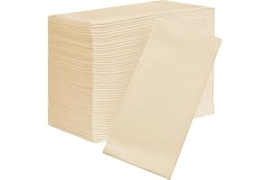AH AMERICAN HOMESTEAD Paper Napkins - Disposable Ivory Linen-Like Dinner/Wedding Napkins 50 Count - Entertaining Party Essent