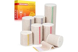 FRESINIDER Premium Elastic Bandage Wrap (7pack) Self Adhesive Cotton Latex Free Compression Bandage Wrap with Touch Closure at Both Ends, Support & First Aid for Sports, Medical, and Injury Recovery
