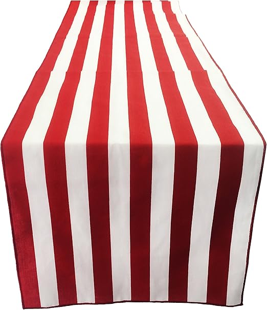 Artofabric Decoratifs Coton 2 5 Cm Rouge Et Blanc Raye Chemin De Table 30 5 X 177 8 Cm Amazon Fr Cuisine Maison