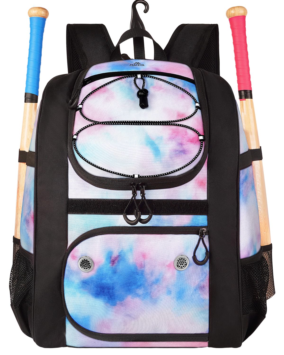 MATEIN Girls Softball Bag, Large Baseball Bag with Shoe Compartment & Fence Hook, Softball Backpack for 4 TBall Bat & Batting Mitten Equipment & Helmet, Baseball Backpack Gifts for Adults Women Image