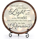 There Are Some Who Bring A Light Memorial Wood Sign, Sympathy Gifts For Loss Of Mother Father Grandma Grandpa, Celebration Of Life Decor For Home Bedroom, Wooden Round Decor With Stand -08
