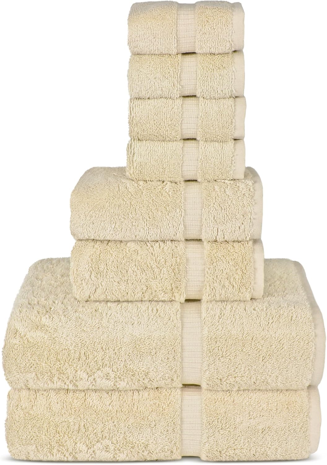 TURKUOISE TURKISH TOWEL 8 Piece Turkish Luxury Turkish Cotton Towel Set - Eco Friendly, 2 Bath Towels, 2 Hand Towels, 4 Wash Clothes (White): Home & Kitchen