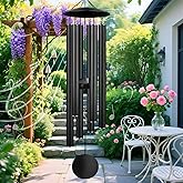 Large Memorial Wind Chimes, 47'' Deep Tone 6 Heavy Tubes Soothing Tones Windchimes for Outside Garden Patio Hanging Decor, Sympathy Gifts, Memorial Wind Chime Best Gift for Mom Women Grandma Neighbors
