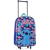 Disney Stitch Girls Suitcase, Foldable Trolley Bag 15.35” x 10.63” x 3.94”