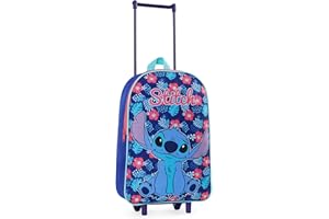 Disney Stitch Suitcase - Foldable Trolley Bag 39 x 27cm 10.5 litres 2 Wheels Extendable Handle - Wheeled Bag