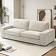 EASELAND 71" Loveseat, Small Chenille Loveseat for Small Spaces, 2-Seater Modern Deep Seat Couch with Removable Back and Cushions, Lounge Sofa for Bedroom with Wood Legs and Fluffy Armrest (Beige)