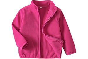 EIGIOO Toddler Fleece Jacket Kids Lightweight Outerwear Boys Girls Long Sleeve Fall Spring Coat 2-12 Years