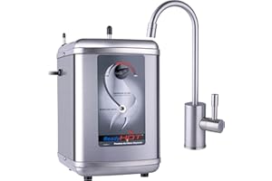 Ready Hot 41-RH-200-F570-BN Instant Hot Water Dispenser System, 2.5 Quarts, Manual Dial Single Lever Hot Water Faucet Brushed