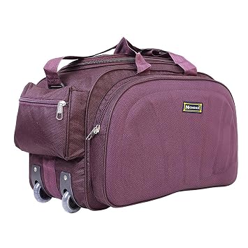 N Choice Unisex Purple Polyester Waterproof Lightweight Luggage Travel Duffel Bag with 2 Wheels
