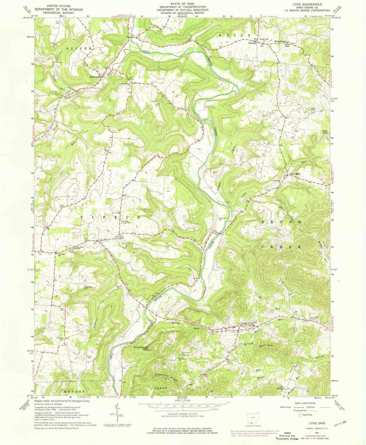 YellowMaps Lynx OH topo map, 124000 Scale, 7.5 X 7.5