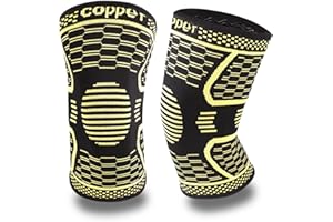 AITUSI Copper Knee Braces for Men & Women (2 Pack) - Copper Knee Compression Sleeve for Knee Pain, Running, Arthritis Pain and Support, Meniscus Tear, Joint Pain Relief, Working Out, Fitness (Large)