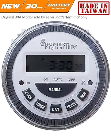 Euro Plastic Replaceable Battery Connecting Thimbles Digital Timer Programmable Controller, Standard Size (White and Grey, TM-619-2)