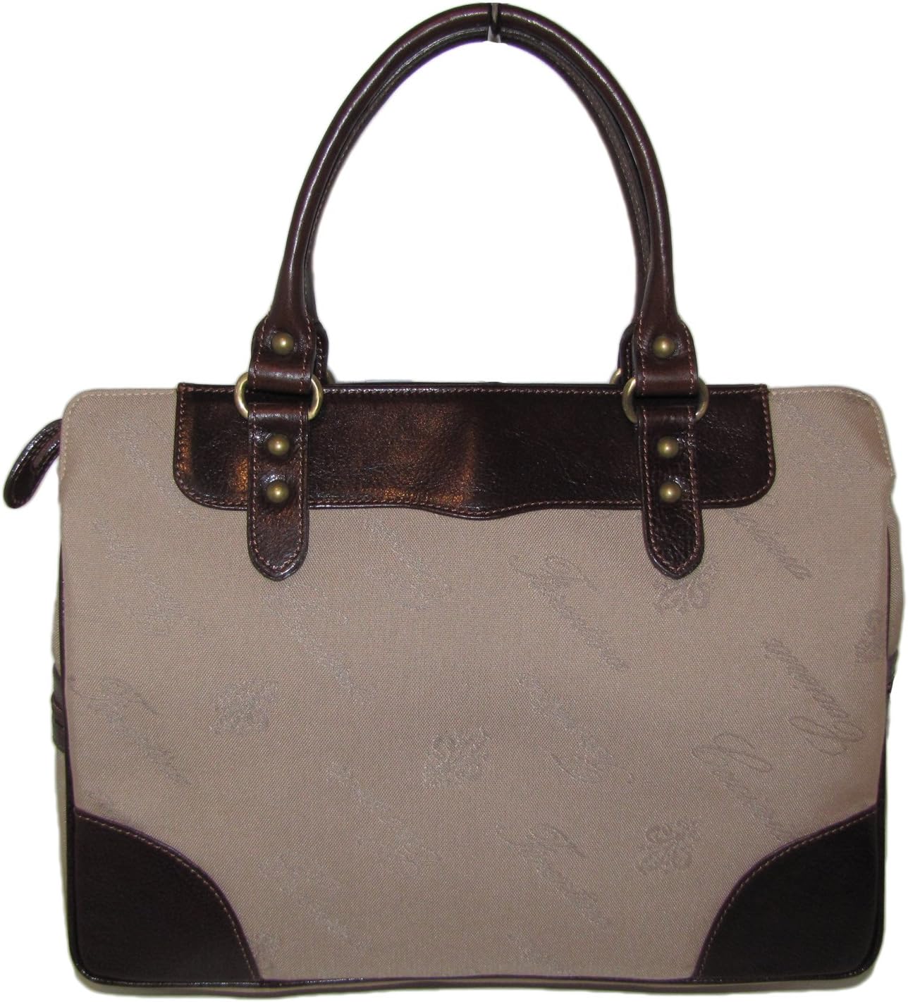 Cuoieria Fiorentina Tan Jacquard & Leather Italian Handbag