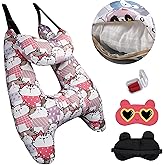 Car Pillow for Kids, Car Neck Head Support Cushion Set,Travel car seat Safety Pillow,h Shape car Sleeping Pillow Kids,Pillow case can be Disassembled and Washed (B)