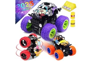 CozyBomB™ Monster Trucks Toys for Boys - Friction Powered 3-Pack Mini Push and Go Car Truck Playset for Boys Girls Toddler Aged 3 4 5 Year Old Gifts for Kids Birthday Christmas