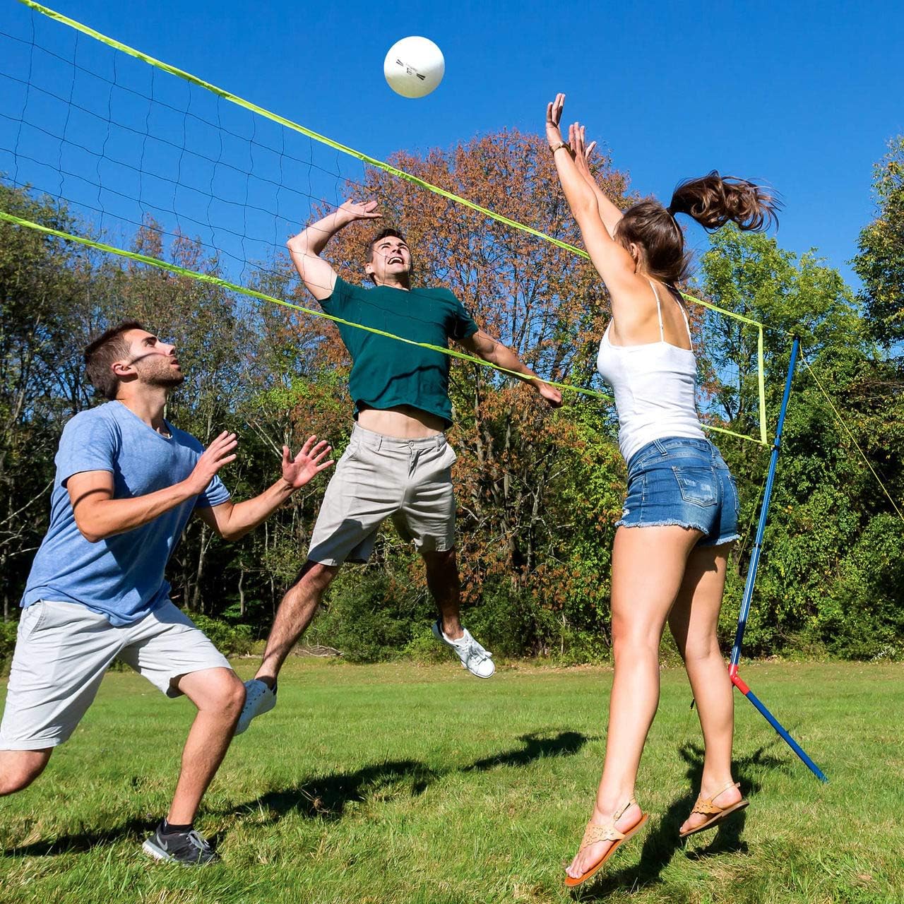 Portable Tripod Volleyball Net Set Easy Setup Game Outdoor Sports Camping Beach WLM8 : Sports & Outdoors