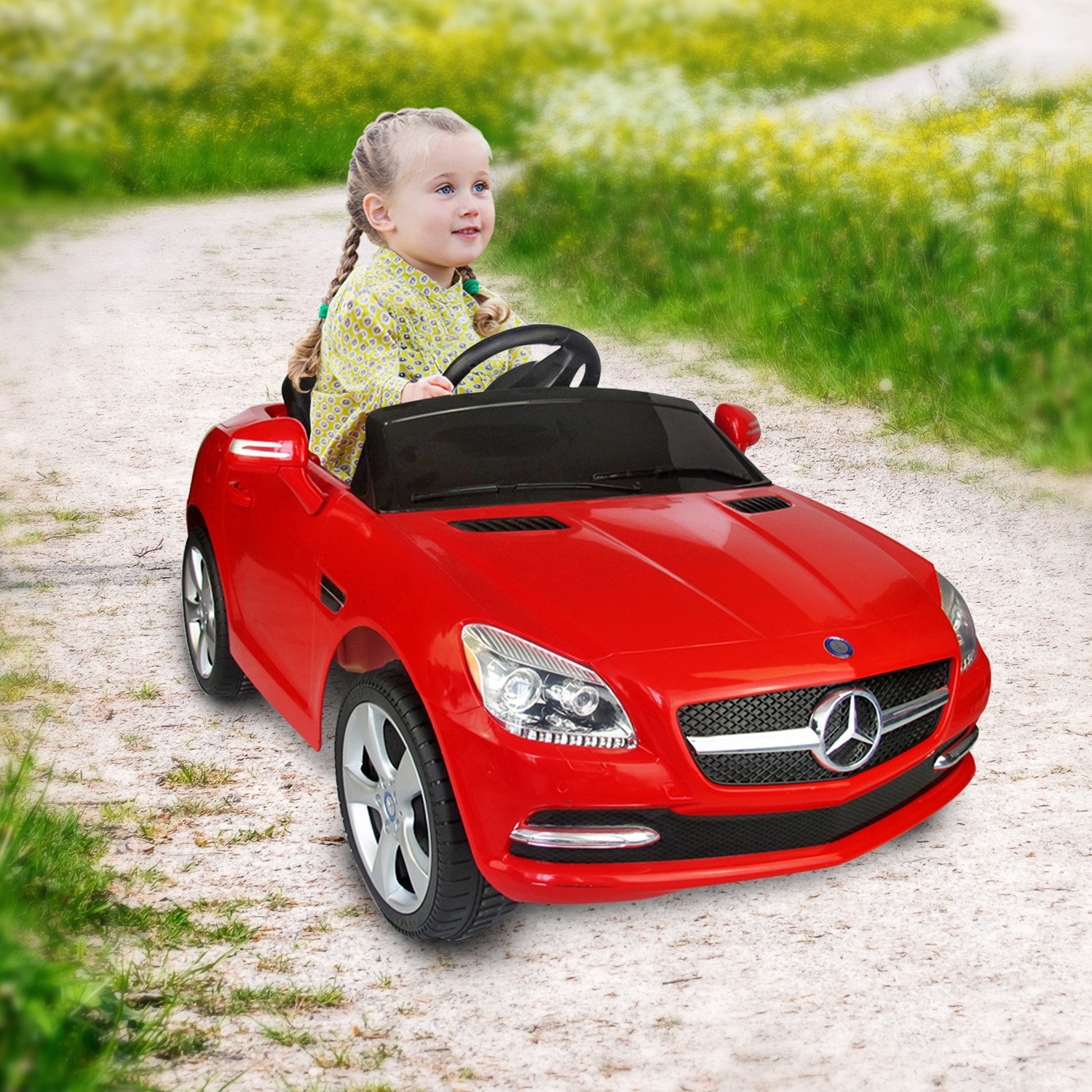 Coche Eléctrico Bateria V Automóviles Infantiles para Niños Mercedes Benz Color Rojo