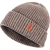 POONWEI Unisex Fleece-Lined Knitted Beanie Hat, Winter Warm and Fashionable Cuffed Cap for Men Women