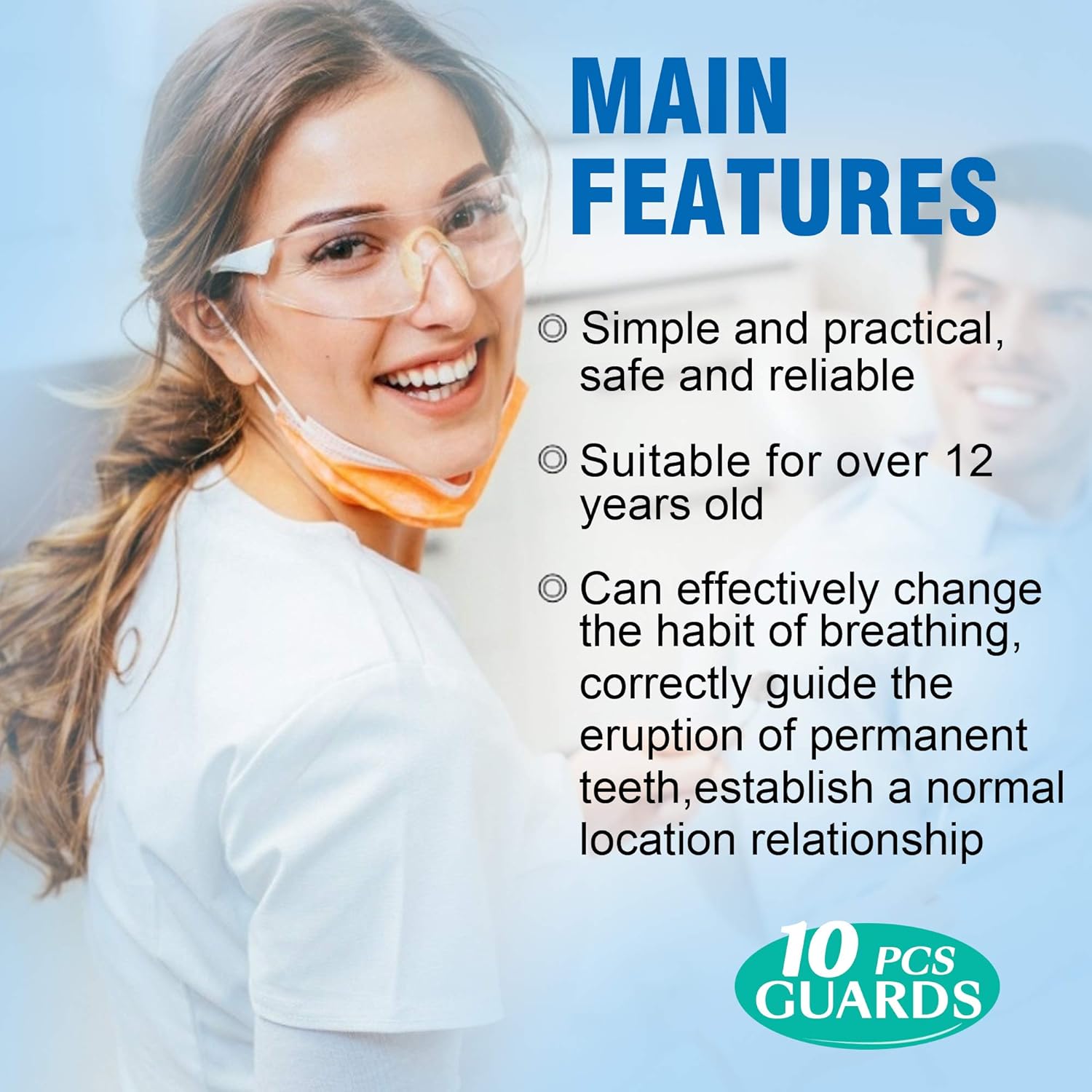 Mouth Guard for Grinding Teeth 2 Size Upgraded Dental Guard for Teeth Grinding, Eliminates Teeth Clenching, Anti Grinding Dental Night Guard, Stops Bruxism, Case Include Pack of 10 pcs : Beauty