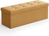 SONGMICS MAZIE Storage Ottoman Bench 110 cm Foldable Foot Rest 131 L