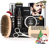 ComoZon Beard Grooming Kit Men Gift Set with Oil Shampoo Comb Brush Balm view 1