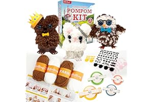 BeKnitting Pompom Craft Kit | Craft Supplies for Kids Age 5+ | Complete with Yarn & Pompom Makers| Gift Box | Knitting Toy Art