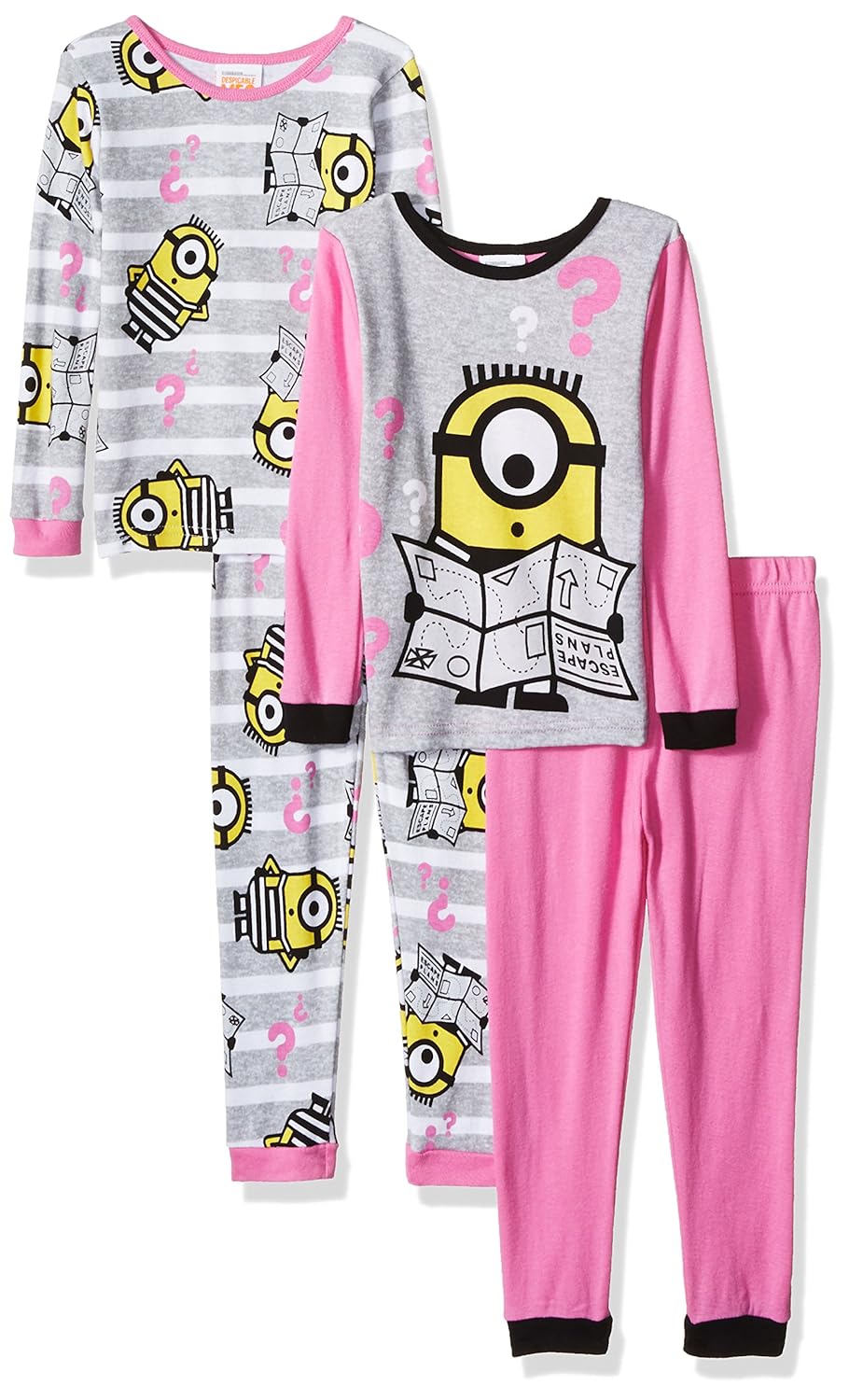 Despicable Me Girls 4 Piece Cotton Pajama Set Pajama Sets Girls