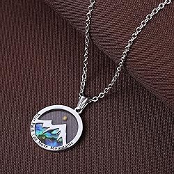 Mustard Seed Necklace, Round Colorful Mountain
