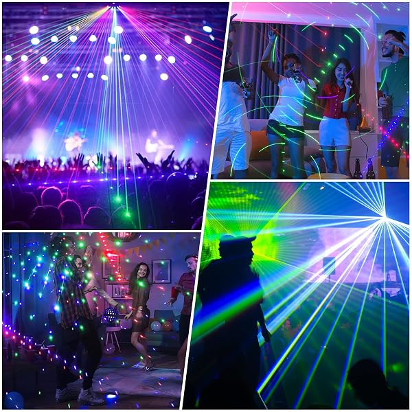 U`KING PARTY LIGHTS DJ DISCO LIGHT,9 LENS STAGE LIGHTING SUPPORT DMX512 AND SOUND ACTIVATED WITH REMOTE CONTROL LASER LIGHTS FOR PARTIES BIRTHDAY WEDDING KARAOKE BAR KTV CLUB STAGE LIVE SHOW