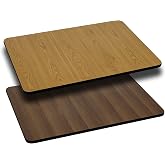 Flash Furniture 42x30 in Laminate Reversible Rectangular Table, Natural | Durable Construction, Commercial Use