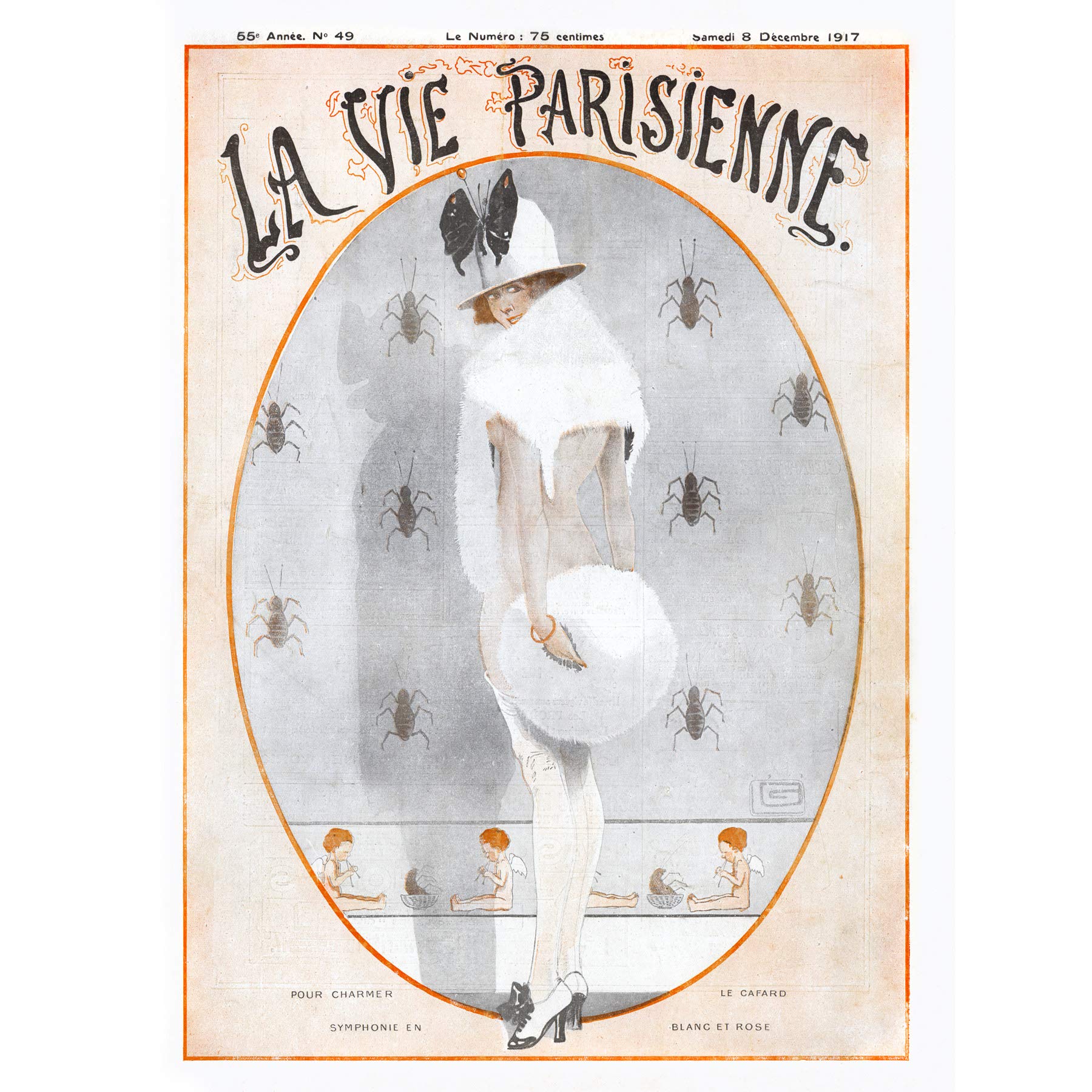 Artery8 La Vie Parisienne Woman White Charmer Magazine Cover Large Wall Art Poster Print Thick Paper 18X24 Inch